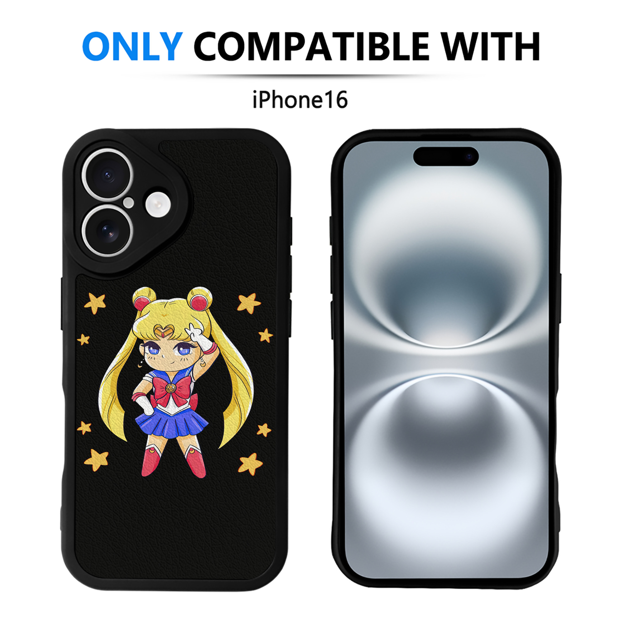 （画像用） 美少女戦士セーラームーン 月野 うさぎ つきの うさぎ Sailor Moon Tsukino Usagi 【iPhone 16シリーズ対応】シリコンスマホケース（レザー調） 材質：シリコン